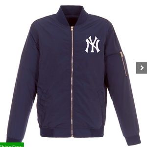 Men's New York Yankees JH Design Navy Lightweight Nylon Bomber Jacket